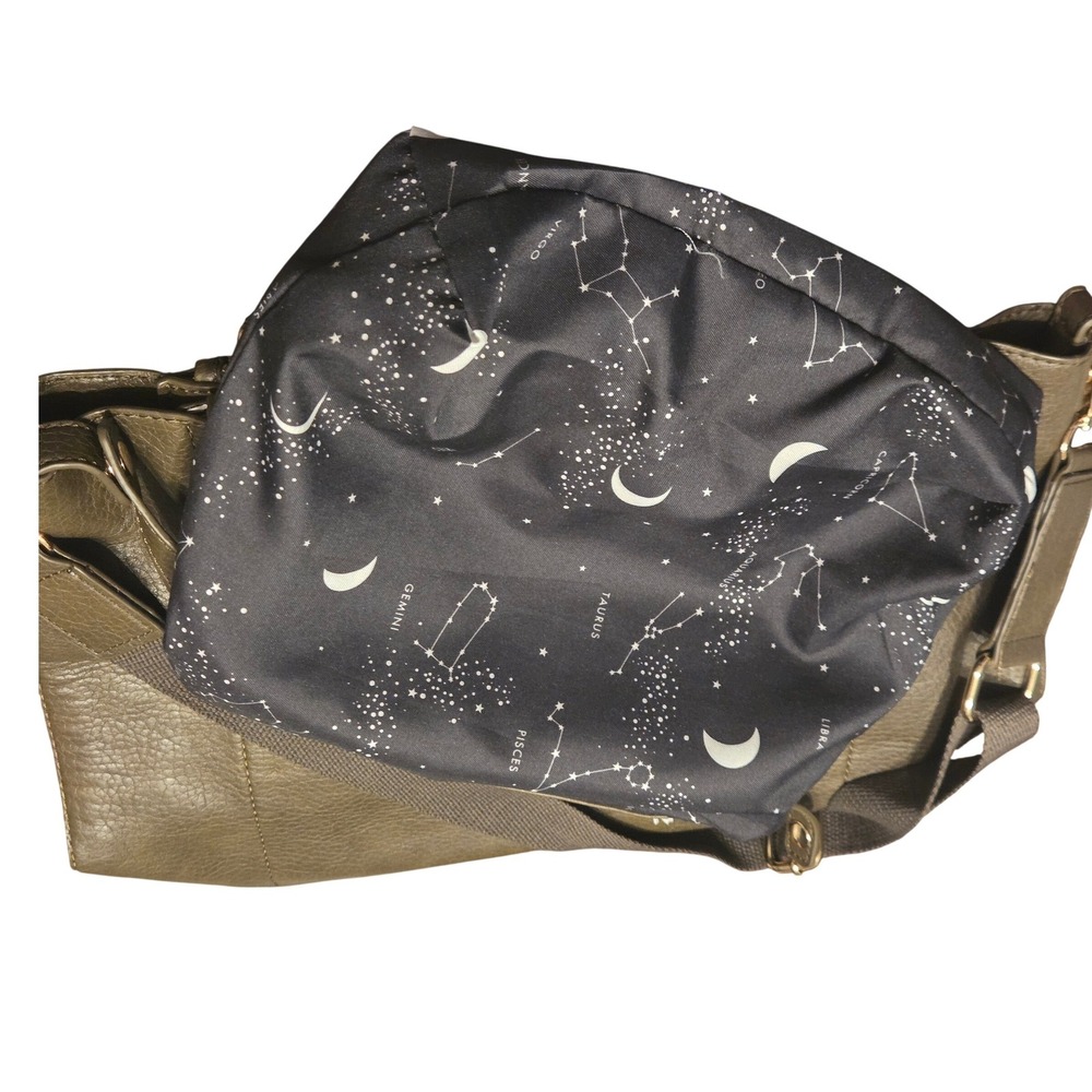Malibu Skye Hobo Bag  Large Olive Green Vegan Leather Slouchy Pouch Duo 2in1